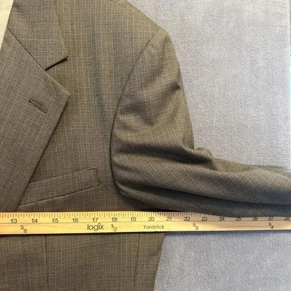 VTG‎ LANDS' END 100% Wool Sport Coat Blazer Jacket Brown Size 44R Made In USA - Picture 7 of 11